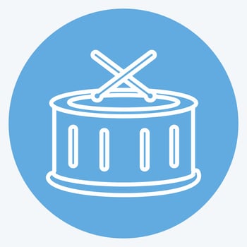 Drums Icon in trendy flat style isolated on soft blue background vector