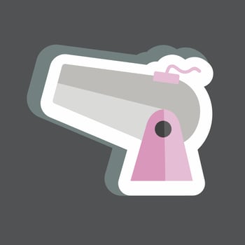 Cannon Sticker in trendy isolated on black background vector