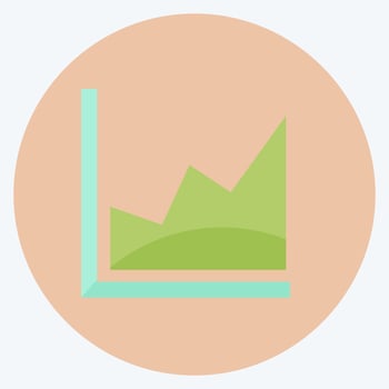Filled Graph Icon in trendy flat style isolated on soft blue background vector