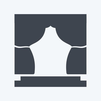Theatre Icon in trendy glyph style isolated on soft blue background vector