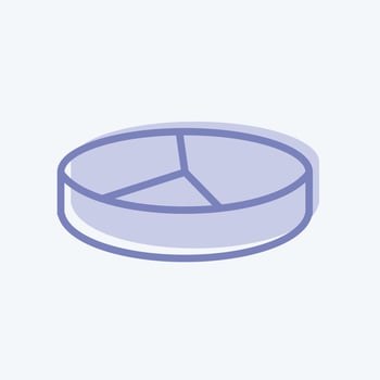 3D Pie Chart Icon in trendy two tone style isolated on soft blue background vector