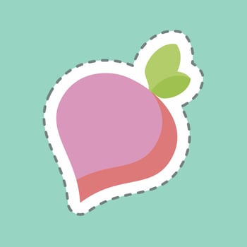 Beet Sticker in trendy line cut isolated on blue background vector