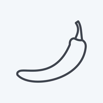 Chilli Icon in trendy line style isolated on soft blue background vector