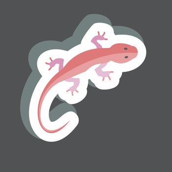Pet Lizard Sticker in trendy isolated on black background vector
