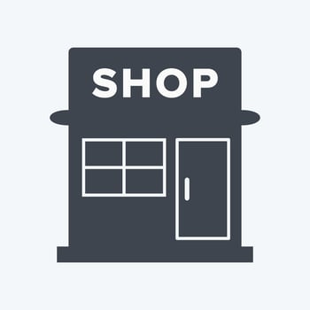 Market Icon in trendy glyph style isolated on soft blue background vector