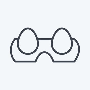 Eggs Icon in trendy line style isolated on soft blue background vector