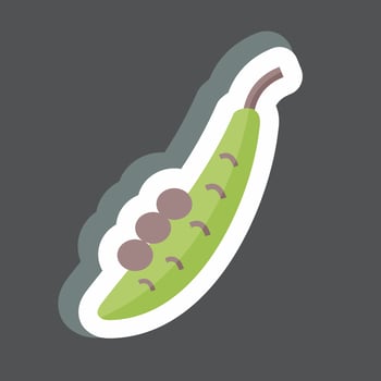 Peas Sticker in trendy isolated on black background vector