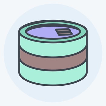 Canned Food Icon in trendy color mate style isolated on soft blue background vector