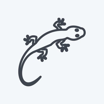 Pet Lizard Icon in trendy line style isolated on soft blue background vector