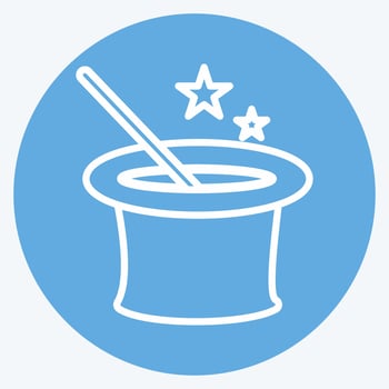 Magic Icon in trendy blue eyes style isolated on soft blue background vector