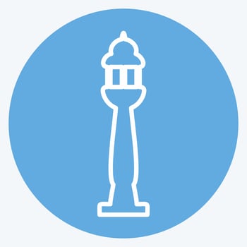 Lamp Post Icon in trendy blue eyes style isolated on soft blue background vector