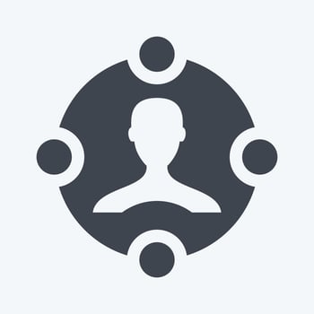 Social Media Campaign Icon in trendy glyph style isolated on soft blue background vector