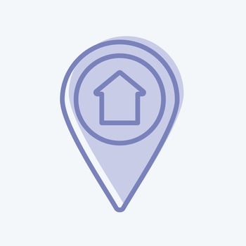 Home Location Icon in trendy two tone style isolated on soft blue background vector