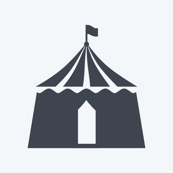 Circus Tent I Icon in trendy glyph style isolated on soft blue background vector
