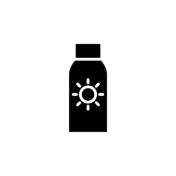 Sunblock, Sunscreen, Lotion, Summer Solid Icon Vector Illustration Logo Template. Suitable For Many Purposes.