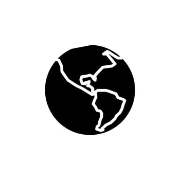 World, Earth, Global Solid Icon Vector Illustration Logo Template. Suitable For Many Purposes.