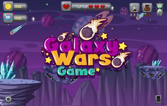 A Game Template Galaxy Space Scene vector