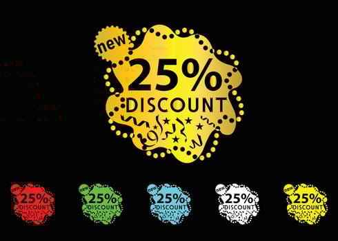 25 percent discount new offer logo and icon design vector