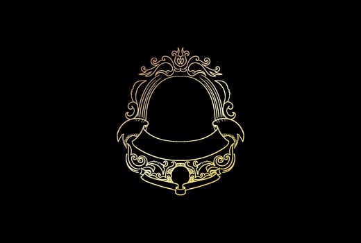 Vintage Retro Royal Golden Elegant Crest Blank Frame Border Logo Design Vector