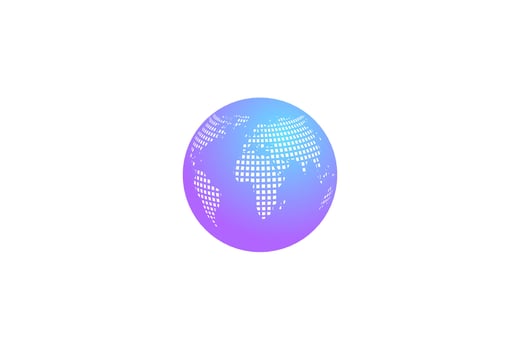 Modern World Globe Earth Map for Nation Unity Logo Design Vector
