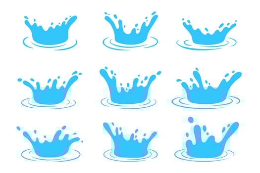Vector water droplets splash. Concept of reducing water use on World Water Day