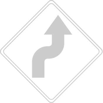 sharp reverse curves ahead road sign vector