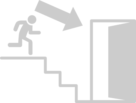 Sign exit door down stair vector