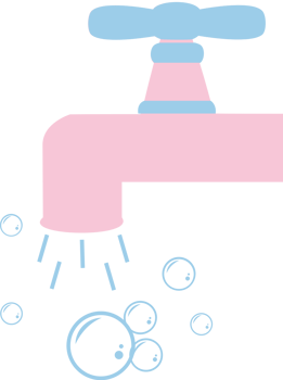 Bubble soap faucet vector