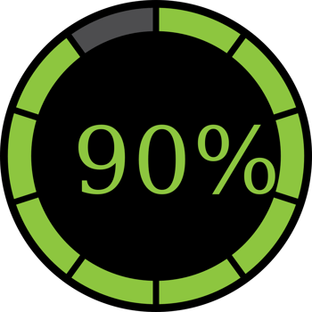 Circle preloader 90% vector