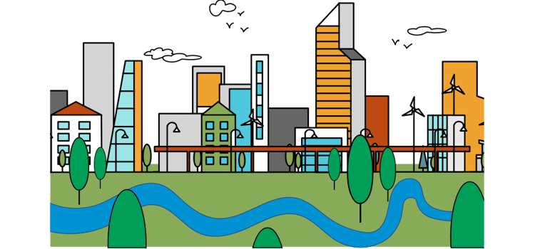 Linear city vector