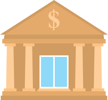 City building bank vector