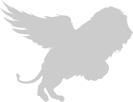 winged lion vector