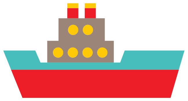 steam ship vector