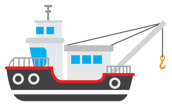 crane ship vector
