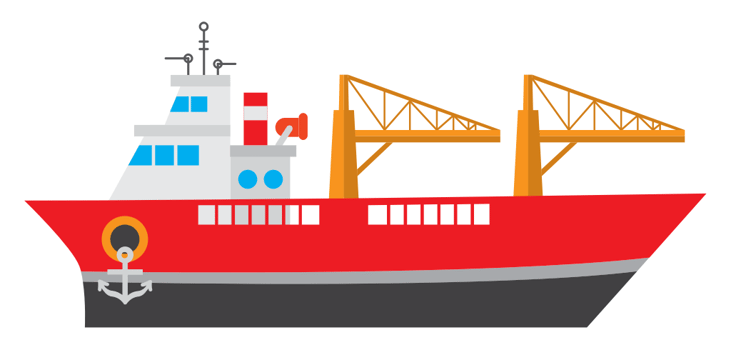 crane ship vector