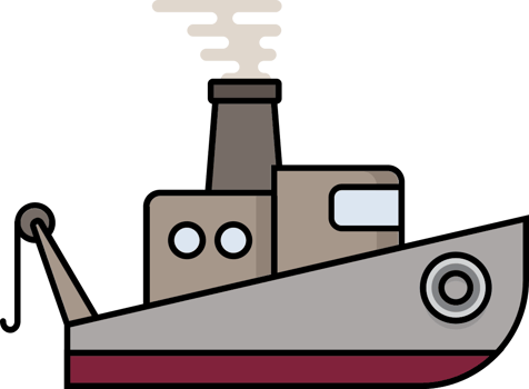 crane ship vector