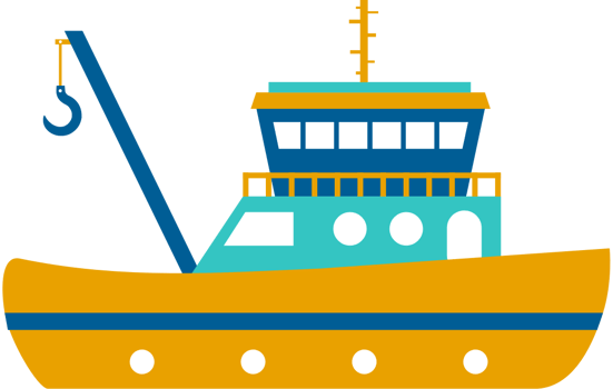 crane ship vector