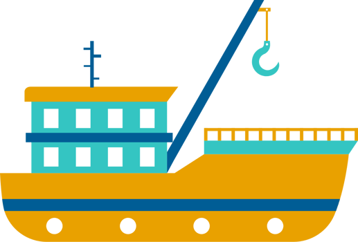 crane ship vector