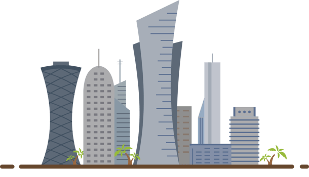City qatar skyline vector