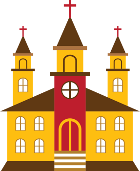 Cross in church vector