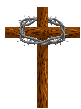 Cross crown thorn vector