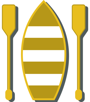 canoe and paddlers vector