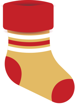 Christmas stocking decoration vector
