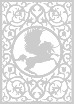 Pegasus rectangle decoration vector