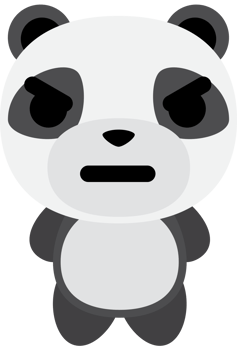 Emoji panda angry vector