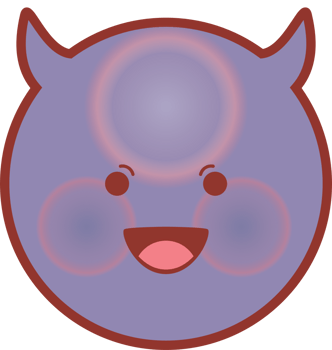 Emoji face circle evil vector