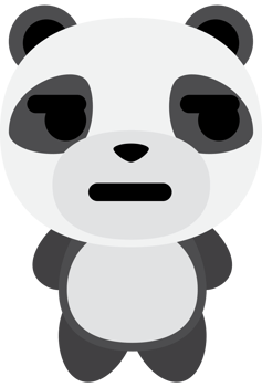 Emoji panda smirk vector