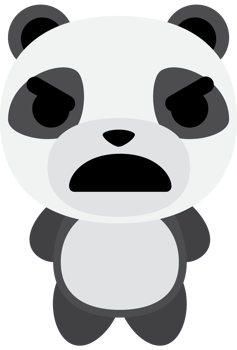 Emoji panda angry vector