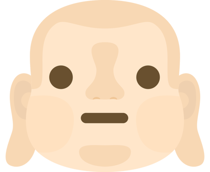 Emoji buddha face no expression vector