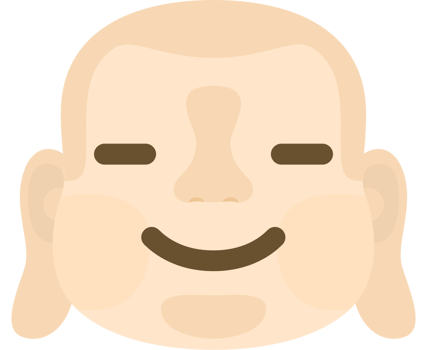 Emoji buddha face smile vector